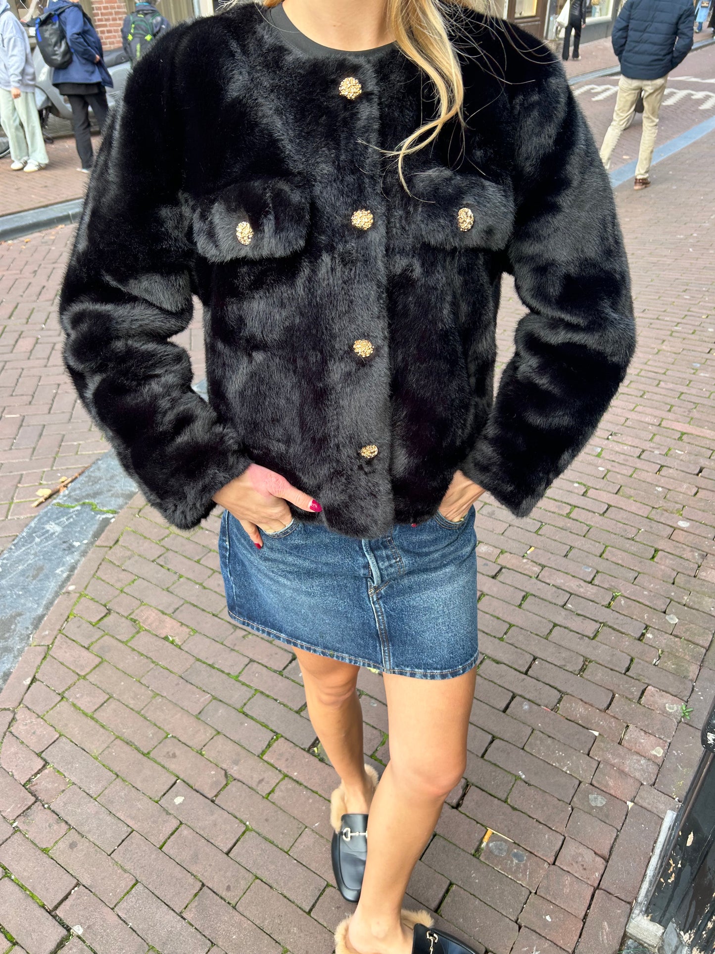 Faux fur fancy coat