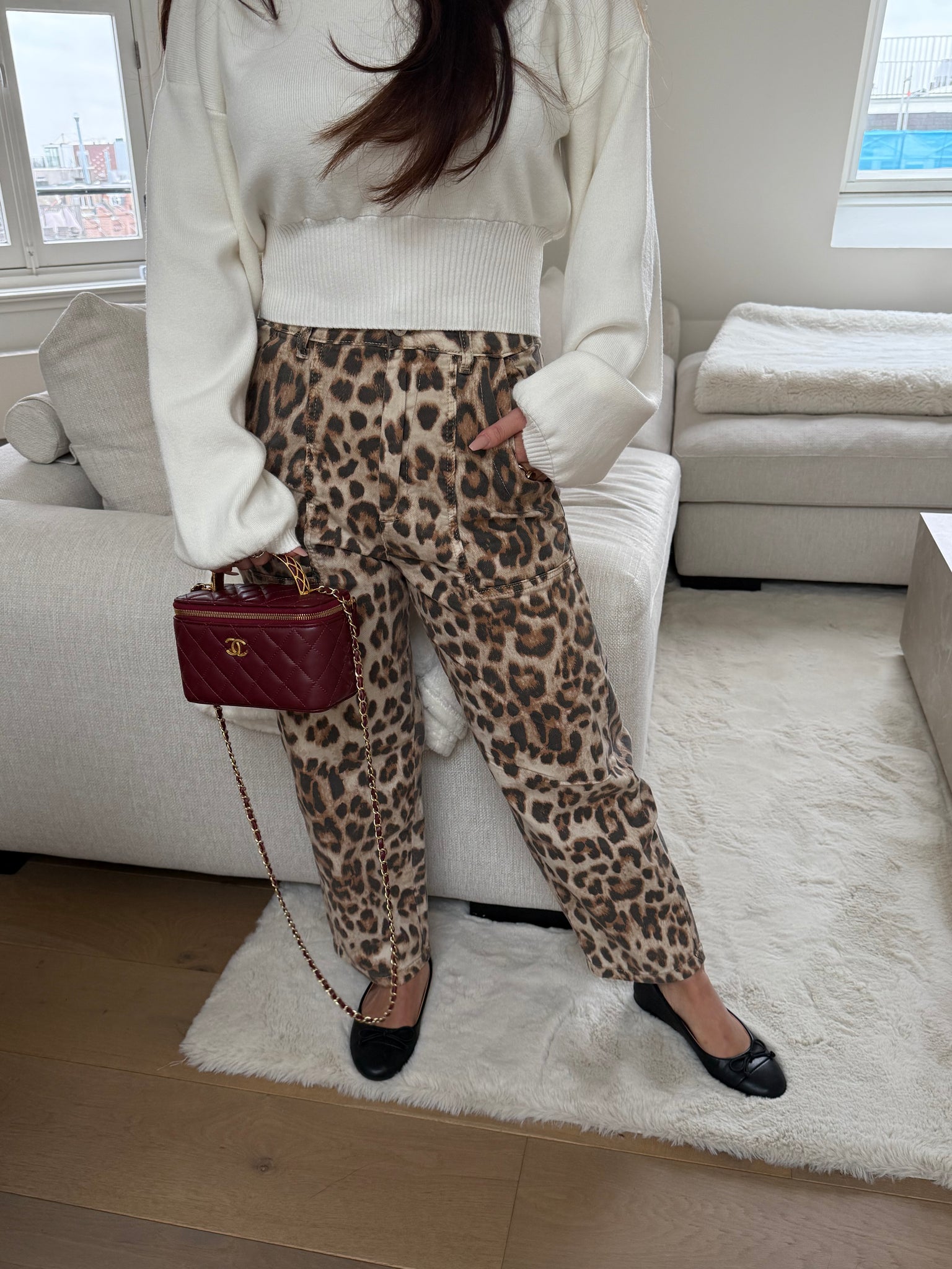 Leopard balloon jeans