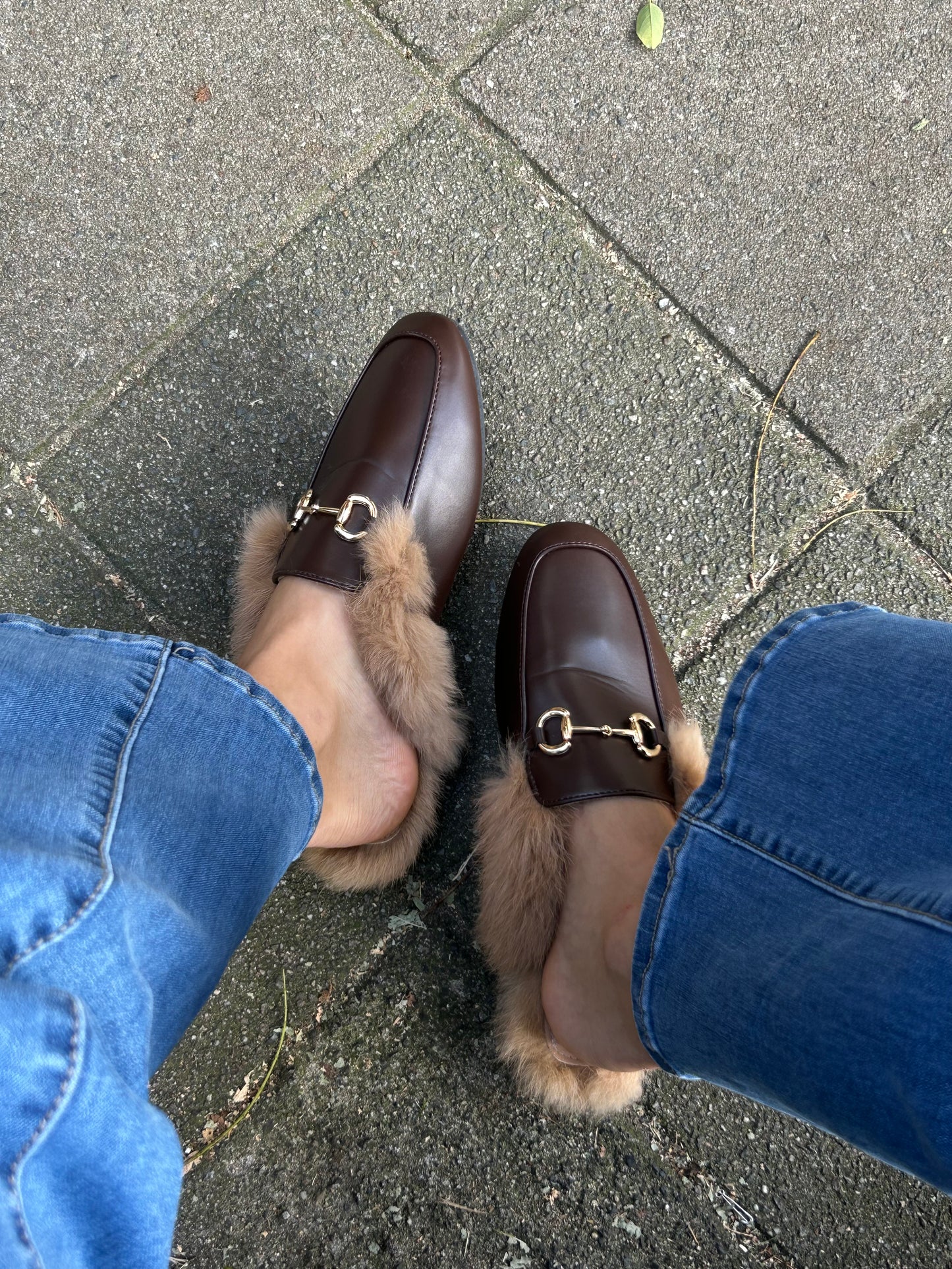 Loafers met faux bontje