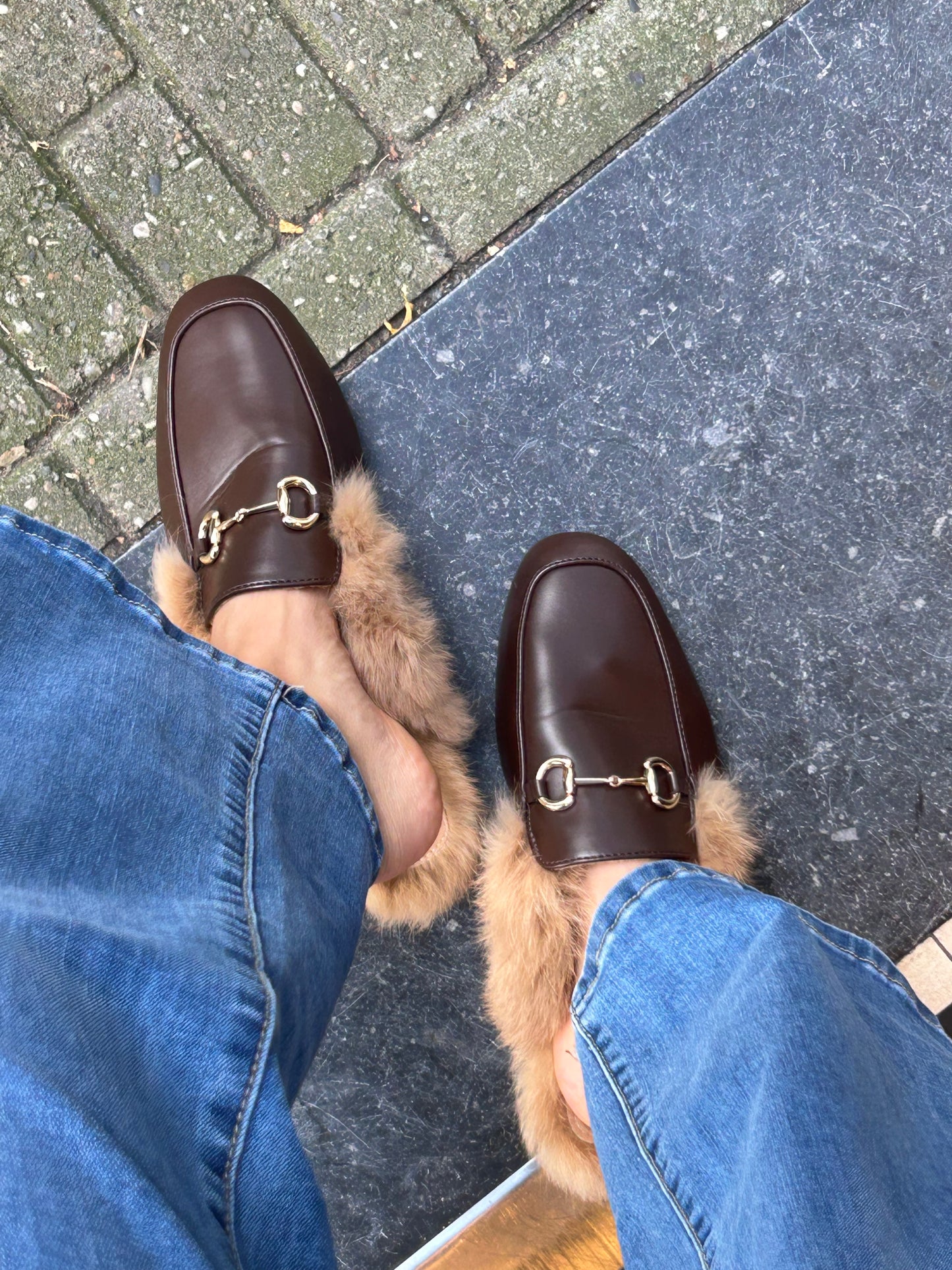 Loafers met faux bontje